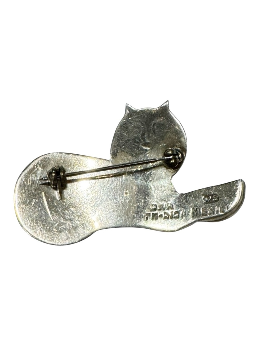 Taxco Mexico Cat Brooch Sterling Silver Signed - Picture 3 of 5